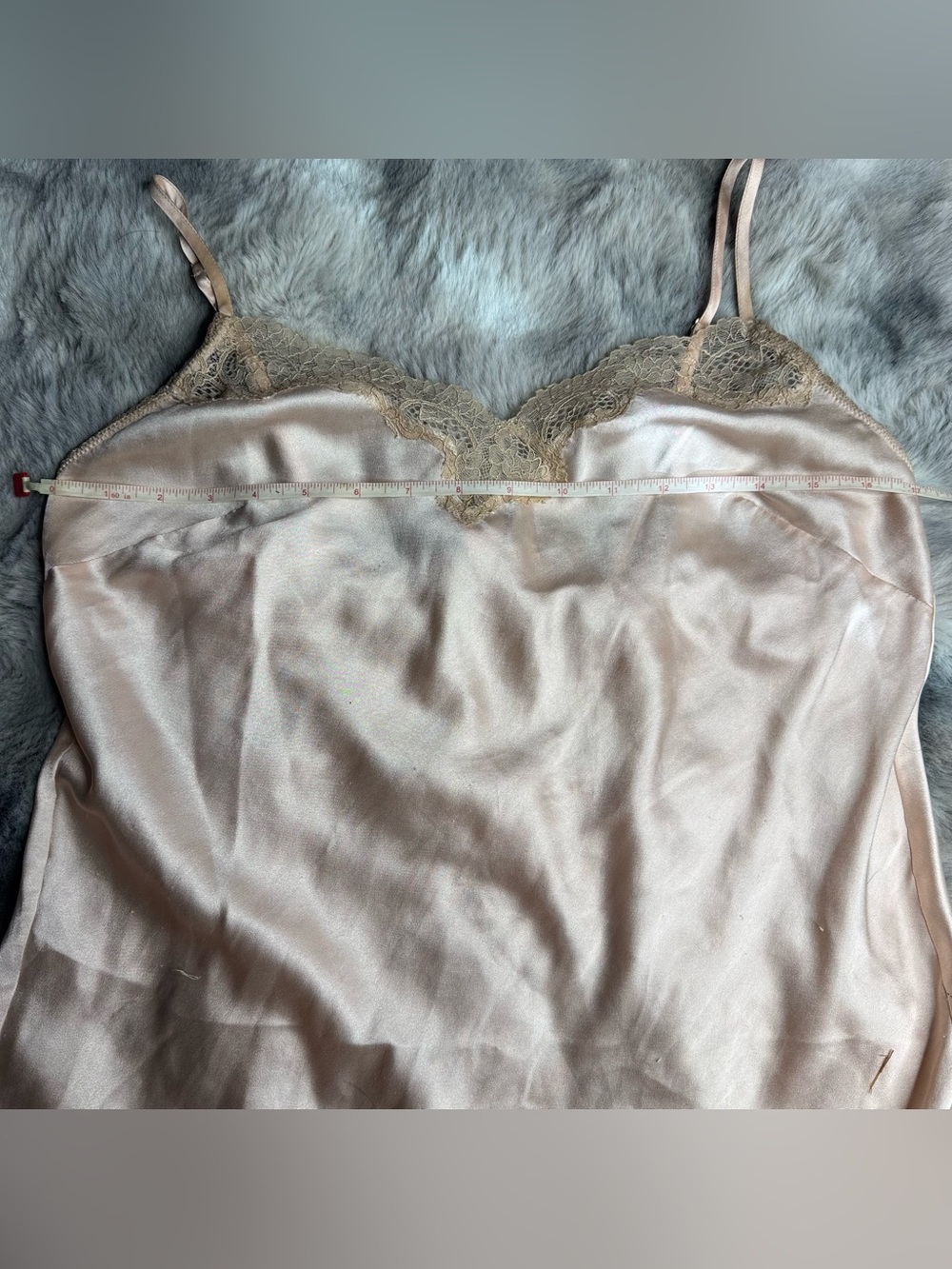 Victoria’s Secret 2016 Champagne Satin Lace Slip Chemise Nightgown M - Picture 8 of 15